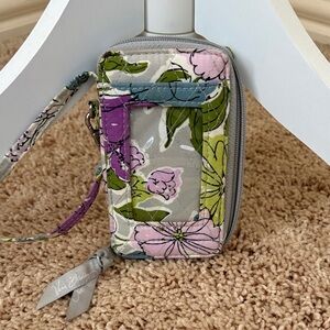 Vera Bradley Floral Wristlet - Purple, Green, and Gray